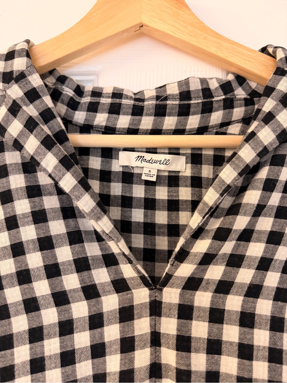 Madewell Black and White Gingham Button-Down Top - Picture 3 of 3